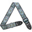 AMUMU Hootenanny Embroidery Guitar Strap Blue Cotton -CO04E-BL