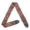 AMUMU CO04E-RD-V Red Mandala Guitar Strap – Cotton Blend Jacquard with Microfiber Leather Ends (91–158cm Adjustable)