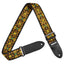 AMUMU Shiny Gold Thread Embroidery Cotton Guitar Strap -CO07E-GD