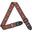 AMUMU Vintage Red Flower Guitar Strap β Embroidered Jacquard with Microfiber Leather Ends (2" Wide)-CO11J-RD-V