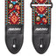 AMUMU Vintage Red Flower Guitar Strap β Embroidered Jacquard with Microfiber Leather Ends (2" Wide)-CO11J-RD-V