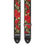 AMUMU Red Rose Embroidered Guitar Strap – 2" Wide with Leather Ends, Adjustable Length & Gift Accessories CO22J-RD-V