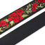 AMUMU Red Rose Embroidered Guitar Strap – 2" Wide with Leather Ends, Adjustable Length & Gift Accessories CO22J-RD-V