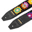 AMUMU CO44C-BK-R Colorful Crochet Guitar Strap β Vintage Knit Pattern with Black Base & Leather Ends