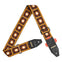 AMUMU CO44C-CF-R Colorful Crochet Guitar Strap – Vintage Knit Pattern with Brown Base & Leather Ends