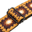 AMUMU CO44C-CF-R Colorful Crochet Guitar Strap β Vintage Knit Pattern with Brown Base & Leather Ends