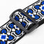 AMUMU CO52J-BW-V 2" Guitar Strap β Blue Echo Geometry Woven with Vegan Leather Ends, Adjustable 36"β63" for Acoustic, Electric & Bass Guitars