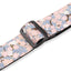 AMUMU Pink Floral Cotton Guitar Strap with Vegan Leather Ends | Cherry Blossom Japanese Print for Acoustic, Electric & Bass Guitars | Gift Set with Strap Blocks & Headstock Tie – 2" Wide -CV03P-PK-V