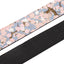 AMUMU Pink Floral Cotton Guitar Strap with Vegan Leather Ends | Cherry Blossom Japanese Print for Acoustic, Electric & Bass Guitars | Gift Set with Strap Blocks & Headstock Tie – 2" Wide -CV03P-PK-V