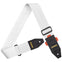 AMUMU Premium White Guitar Strap with Full Grain Leather, Quick-Fetch Pick Holder & Heavy-Duty Buckles