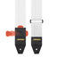 AMUMU Premium White Guitar Strap with Full Grain Leather, Quick-Fetch Pick Holder & Heavy-Duty Buckles