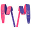 AMUMU MFL-DTS-GS-RH-PKPU 2.5” Reversible Guitar Strap – Rock Hand Neon Embroidery, Dual-Tone Pink & Purple Microfiber Leather, Adjustable 94–160cm