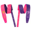 AMUMU MFL-DTS-NT-BAS-PKPU 2.5” Reversible Guitar Strap – Bass Clef Embroidery, Dual-Tone Pink & Purple Microfiber Leather, Adjustable 94–160cm
