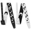 AMUMU MFL-DTS-NT-RHM-BKWH 2.5” Reversible Guitar Strap – Music Rhythm Embroidery, Dual-Tone Black & White Microfiber Leather, Adjustable 94–160cm