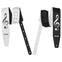 AMUMU MFL-DTS-NT-TRB-BKWH 2.5” Reversible Guitar Strap – Treble Clef Embroidery, Dual-Tone Black & Light Blue Microfiber Leather, Adjustable 94–160cm