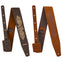 AMUMU MFL-DTS-PL-TWN-BRTN 2.5” Reversible Guitar Strap – Paisley Twin Embroidery, Dual-Tone Tan & Brown Microfiber Leather, Adjustable 94–160cm