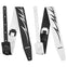 AMUMU MFL-DTS-TH-SF-BKWH 2.5” Reversible Guitar Strap – Thunder Storm Flare Embroidery, Dual-Tone Black & White Microfiber Leather, Adjustable 94–160cm