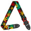 AMUMU Hemp Leaf Guitar Strap Jamaica Polyester Cotton -PC04P-RG-V