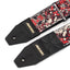 AMUMU PET10P-RD-R 2" Guitar Strap – Bark N’ Roll Red Printed Polyester with Top Grain Leather Ends, Strong Webbing for Acoustic, Electric & Bass Guitars