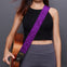 AMUMU Velvet Deluxe Guitar Strap – Royal Purple Crystal Velvet with Top Grain Leather Ends, 2