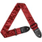 AMUMU Premium Crystal Velvet Guitar Strap - Red Strap for Electric & Acoustic Guitar VL01-RD