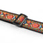 AMUMU Vintage Red Flower Guitar Strap β Embroidered Jacquard with Microfiber Leather Ends (2" Wide)-CO11J-RD-V