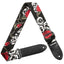 AMUMU Skull Rose Guitar Strap – 2" Wide Printed Cotton Strap with Leather Ends & Gift Accessories for Electric, Acoustic & Bass Guitars DN01P
