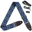 AMUMU 2" Retro Embroidered Blue Guitar Strap with Cotton Comfort & Leather Ends-LKF-BWB-TGBN