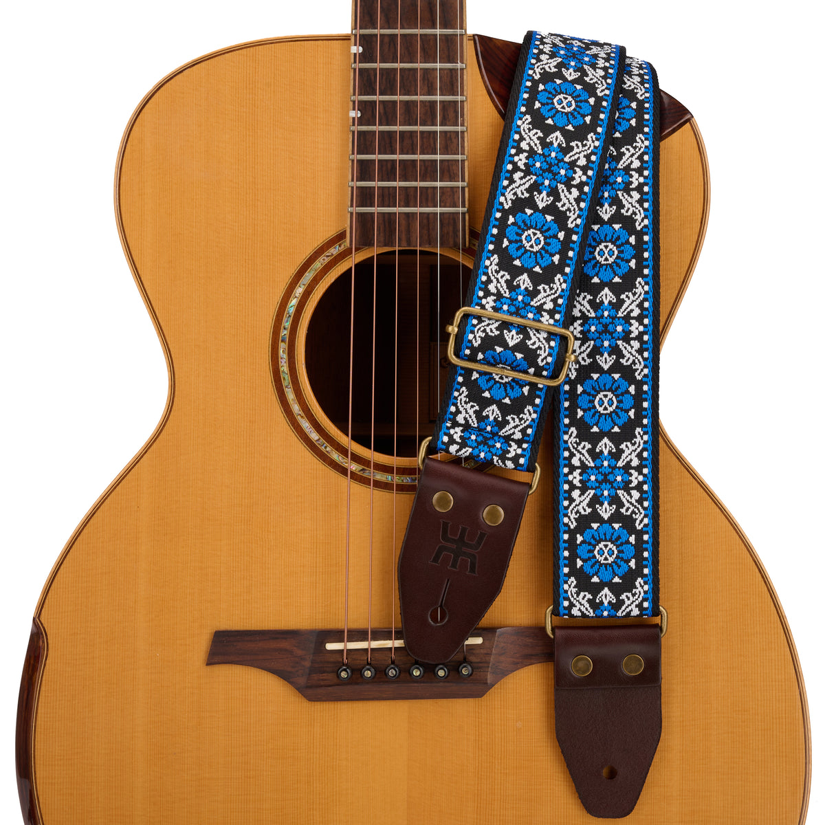 セール商品が満載 AMUMU LKF-BWB-TGBN Strap Guitar Embroidered Retro Blue ギター
