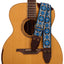 AMUMU 2" Retro Embroidered Blue Guitar Strap with Cotton Comfort & Leather Ends-LKF-BWB-TGBN