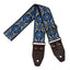 AMUMU 2" Retro Embroidered Blue Guitar Strap with Cotton Comfort & Leather Ends-LKF-BWB-TGBN