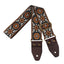 AMUMU 2" Brown Lucky Flower Retro Embroidered Guitar Strap with Cotton Comfort & Leather Ends-LKF-OBG-TGBN