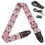 AMUMU SPH-PGB-TGBN 2" Pink Spades Heart Guitar Strap ā Retro Embroidery, Soft Cotton Comfort, Durable Leather Ends, Antique Bronze Metal Buckles, and Pick Pocket