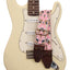 AMUMU SPH-PGB-TGBN 2" Pink Spades Heart Guitar Strap ā Retro Embroidery, Soft Cotton Comfort, Durable Leather Ends, Antique Bronze Metal Buckles, and Pick Pocket