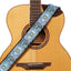 AMUMU Hootenanny Embroidery Guitar Strap Blue Cotton -CO04E-BL