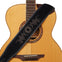 AMUMU Embroidered Totem Guitar Strap Black Premium Suede Leather -LE01E-BK