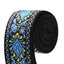 AMUMU Guitar Strap – 2" Blue Vintage Floral Tapestry, Soft Cotton Back, Vegan Leather Ends, Adjustable 36"-63", for Acoustic, Electric & Bass Guitars -CO06E-BL-V