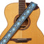 AMUMU Guitar Strap – 2" Blue Vintage Floral Tapestry, Soft Cotton Back, Vegan Leather Ends, Adjustable 36"-63", for Acoustic, Electric & Bass Guitars -CO06E-BL-V