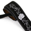 Amumu Suede Leather Flower Embroidered Guitar Strap -LE07-BK