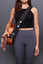 AMUMU Cotton Linen Woven Brown with Pick Holder Guitar Strap -HL01W-BN