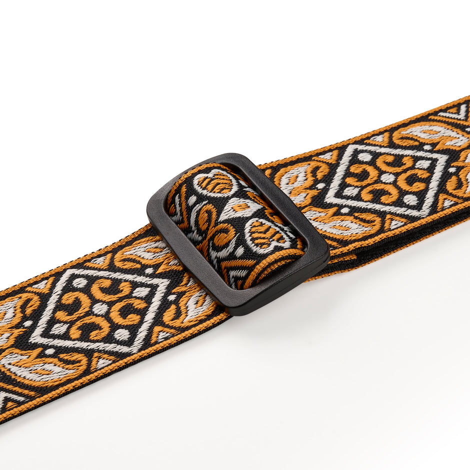 品質が完璧 Vintage CO09J-YL Amumu Embroidery Cotton Orange Strap Guitar アクセサリー