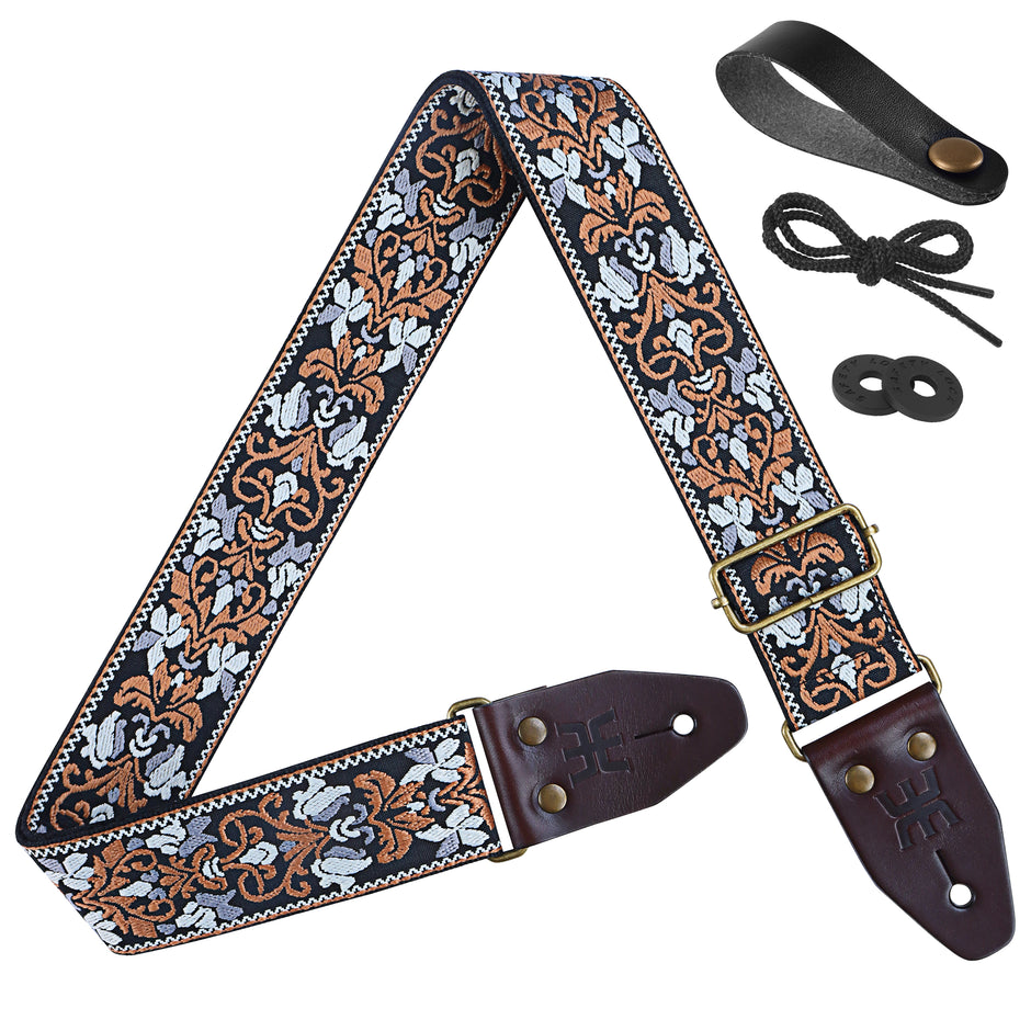 Black Brown Spades Heart Guitar Strap-SPH-GSB-TGBN – AMUMU