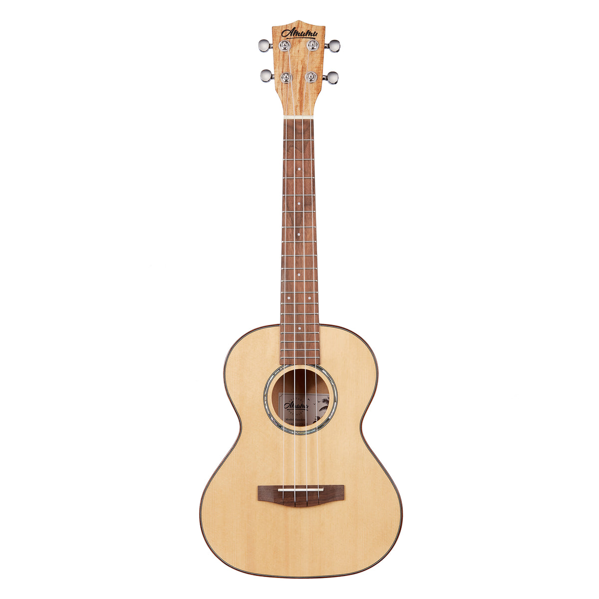 Amumu SPFM-T Solid Spruce Top Spalted Maple Gloss Tenor Ukulele – AMUMU