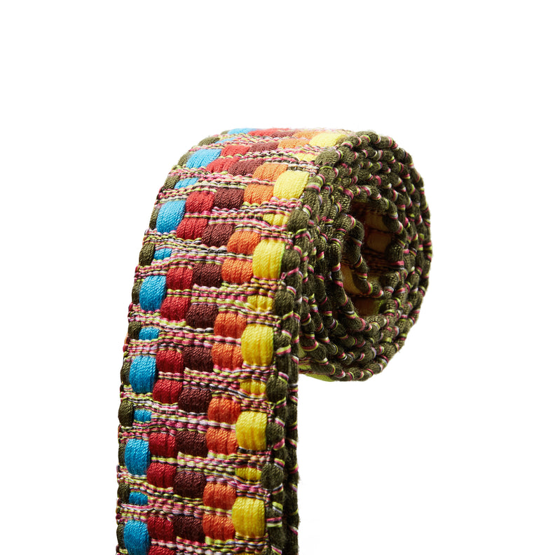 Amumu CO07E-GD Guitar Strap Shiny Gold Thread Embroidery