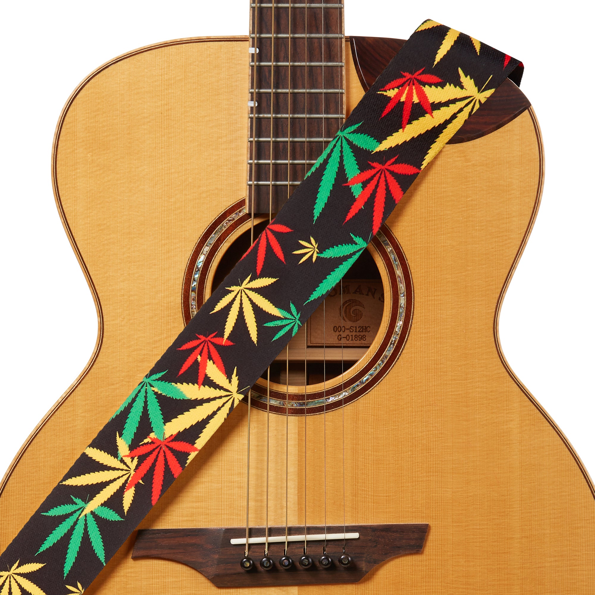 Amumu PC04P-RG Marijuana Leaf Guitar Strap Jamaica Rasta Polyester Cotton –  AMUMU